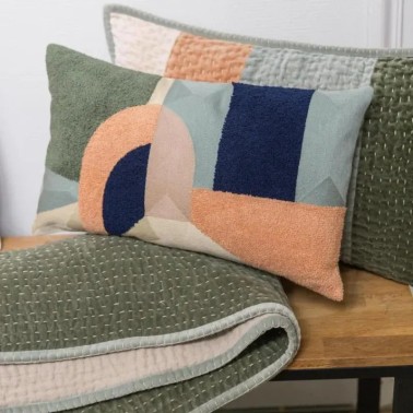 Coussin Élise Patchs Verveine 40*65