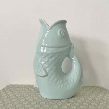 Vase Pichet Poisson GM Bleu Givré