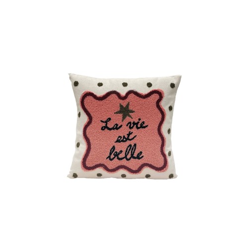 Coussin Influence La vie est belle Rose