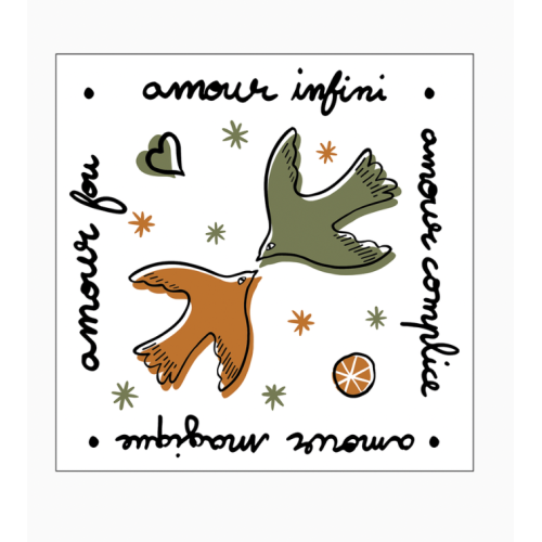 Serviette papier Amour Oiseaux - Lot de 20