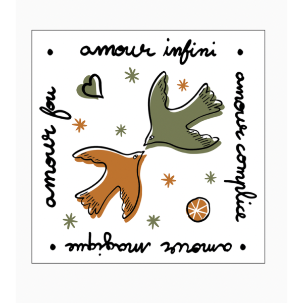 Serviette papier Amour Oiseaux - Lot de 20
