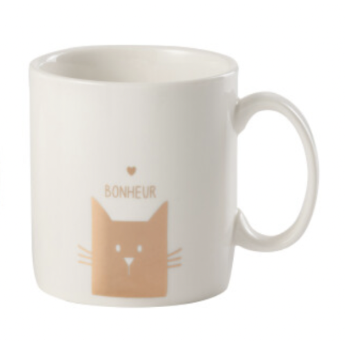 Mug Chat Céramique Or