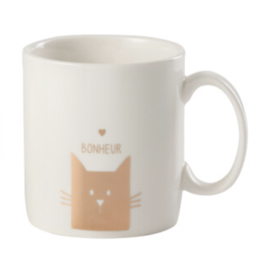 Mug Chat Céramique Or