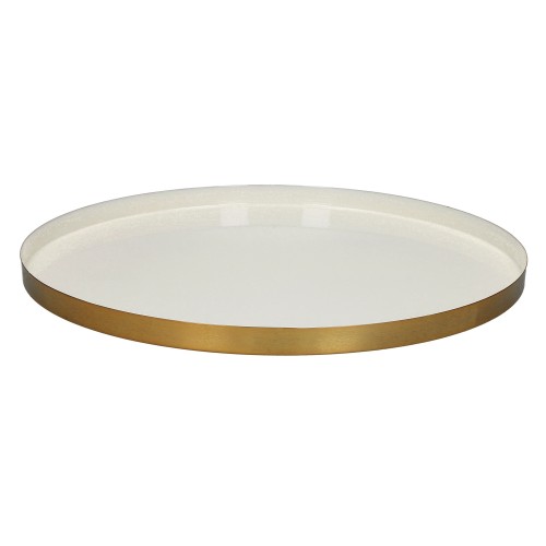 Flex - Plateau L métal blanc cassé Diam 65,5