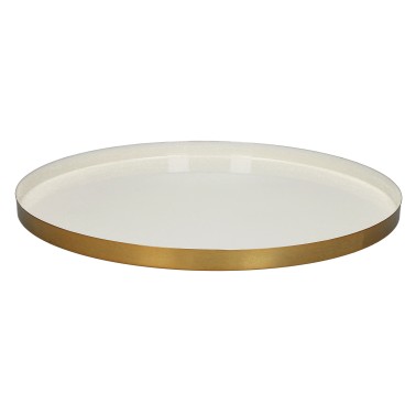 Flex - Plateau L métal blanc cassé Diam 65,5