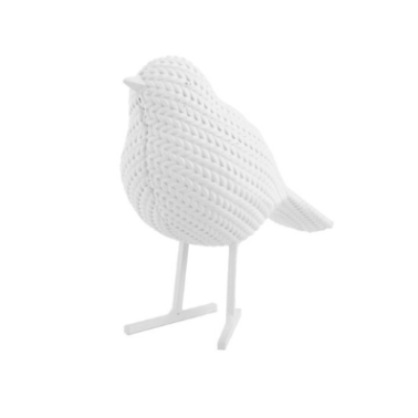 Statue Knitted Bird S Blanc