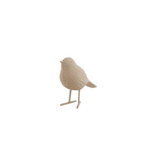 Statue Knitted Bird S Beige
