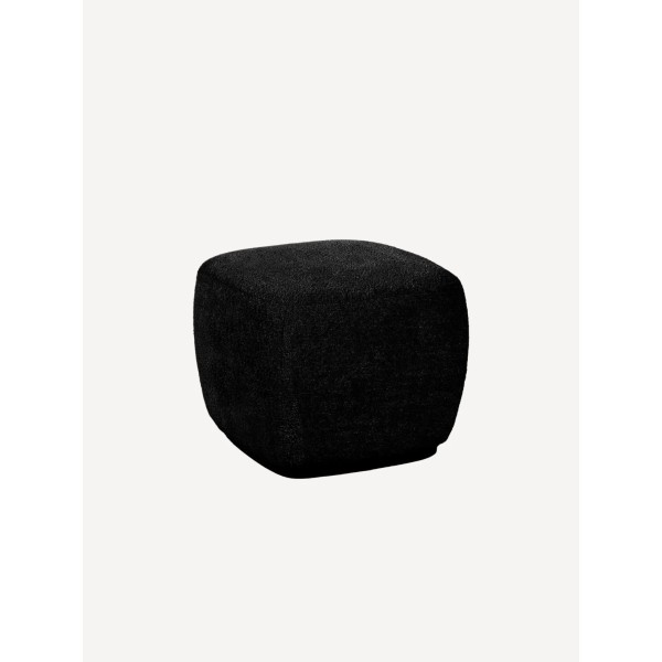 Porterville pouf bouclé noir