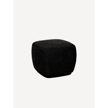 Porterville pouf bouclé noir