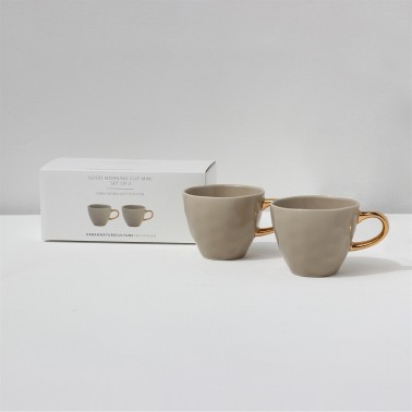 Good Morning Tasse Coffee Gray Morn Set/2