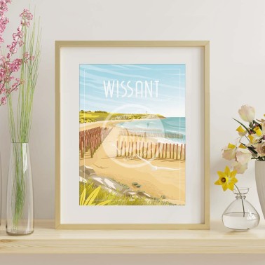 Affiche Wissant "Plage de la Dune d'Aval"