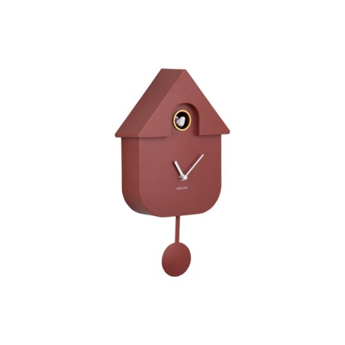 Horloge à pendule Coucou Moderne - Ocre rouge