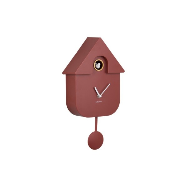 Horloge à pendule Coucou Moderne - Ocre rouge