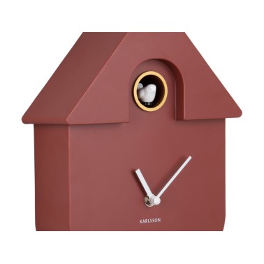 Horloge à pendule Coucou Moderne - Ocre rouge