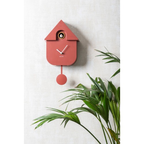 Horloge à pendule Coucou Moderne - Ocre rouge