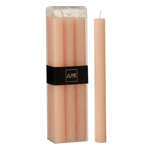 Bougie coloris pêche - lot de 6