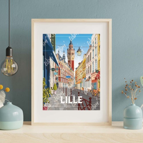 Affiche Lille "Balade dans le vieux-Lille - Jour"