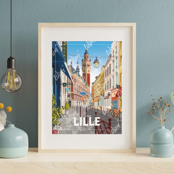 Affiche Lille "Balade dans le vieux-Lille - Jour"