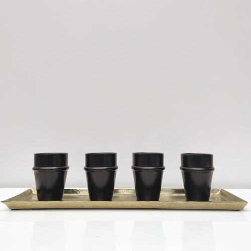 Plateau Juliette rectangle doré MM
