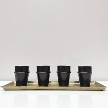 Plateau Juliette rectangle doré MM