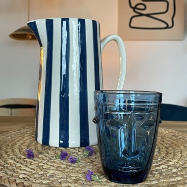 Pichet rayure bleu
