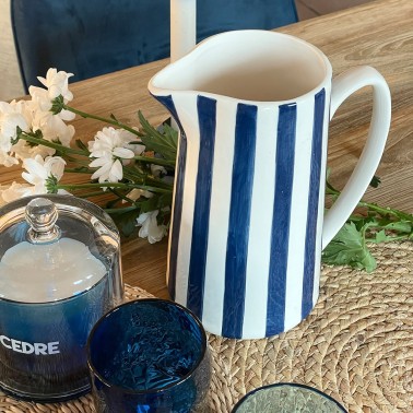 Pichet rayure bleu
