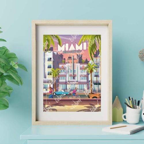 Affiche Miami "Ocean Drive"