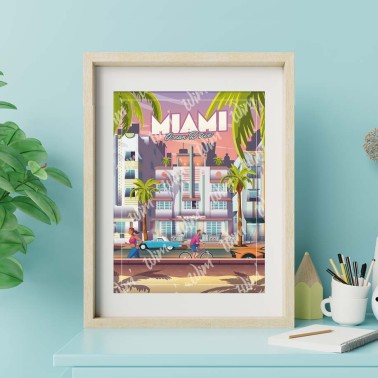 Affiche Miami "Ocean Drive"