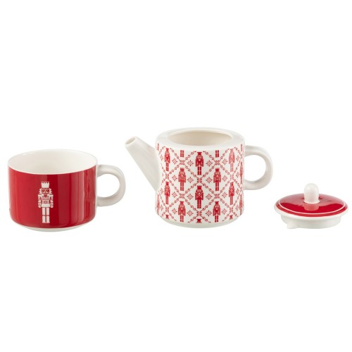 Théière et tasse casse noisette