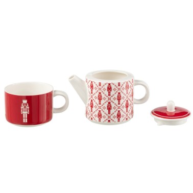 Théière et tasse casse noisette