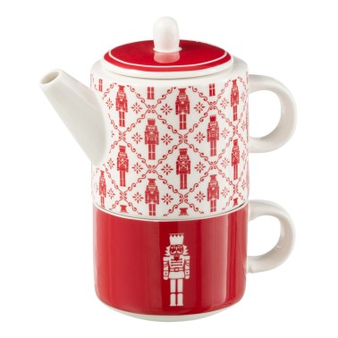 Théière et tasse casse noisette