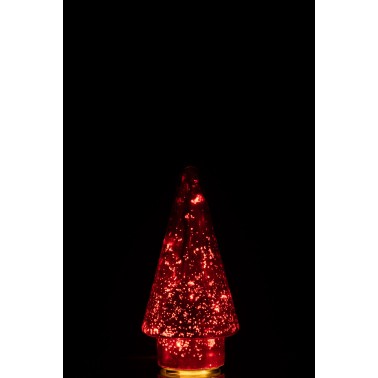 Sapin de noël en verre rouge S