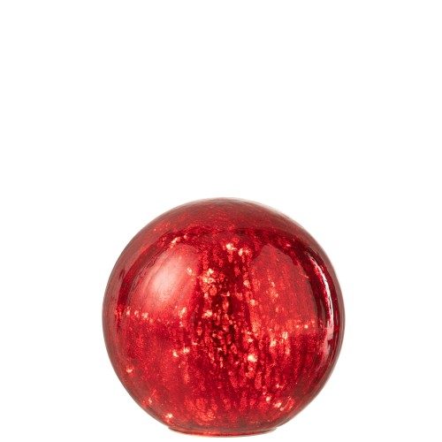 Boule led verre rouge L