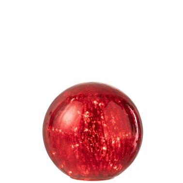 Boule led verre rouge L