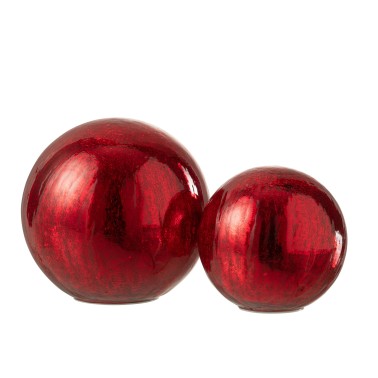 Boule led verre rouge L