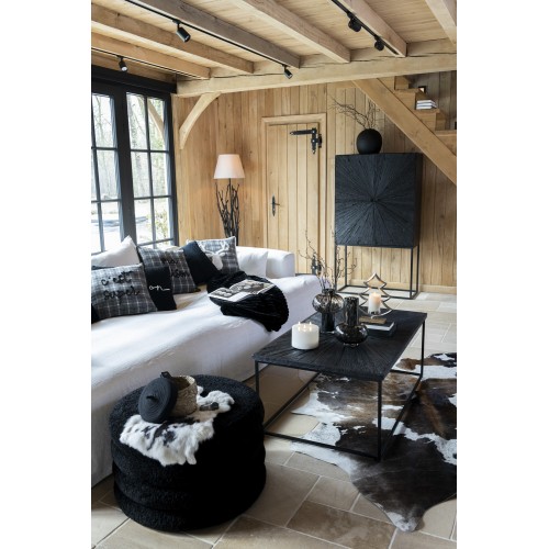 Bougie sapin sur base bois/alu argenté M