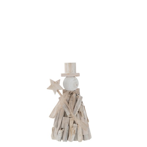 Bonhomme de neige bois blanc L