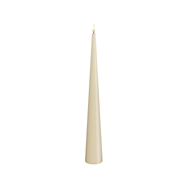 Bougie cône led crème H38