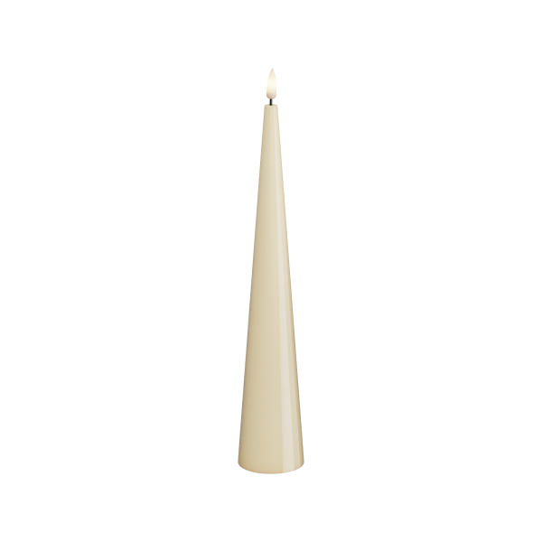 Bougie cône led crème H28