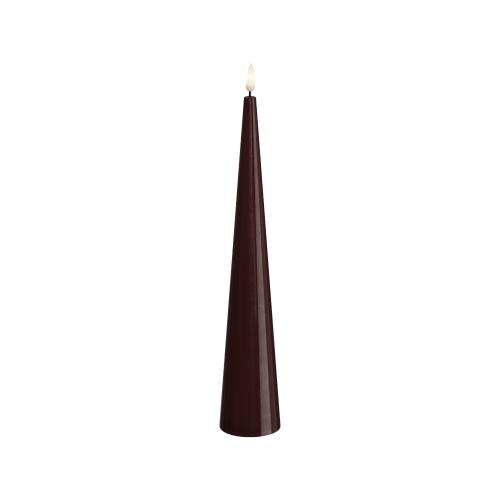 Bougie cône led bourgogne H28