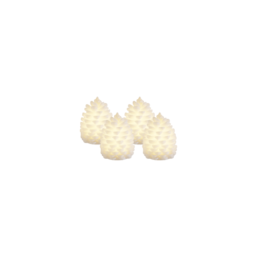Lot de 4 bougies led pomme de pin