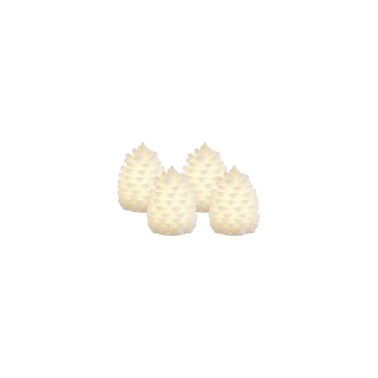 Lot de 4 bougies led pomme de pin