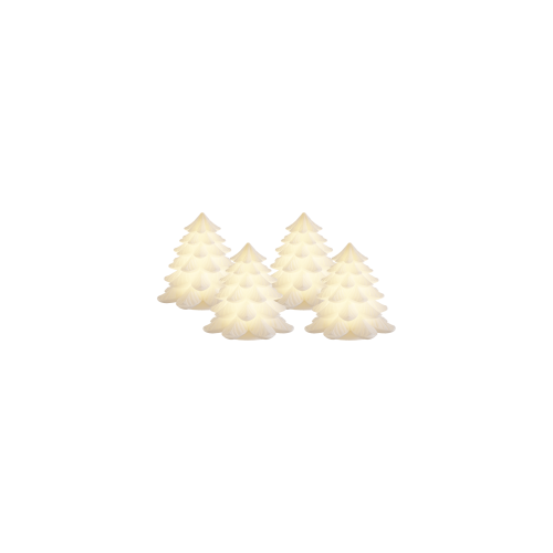 Lot de 4 bougies sapin led