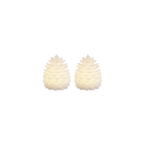Lot de 2 bougies led pomme de pin