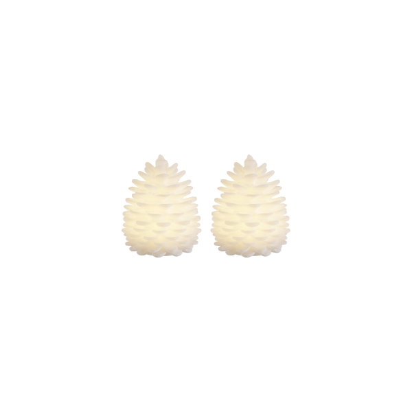 Lot de 2 bougies led pomme de pin