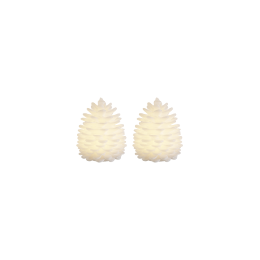 Lot de 2 bougies led pomme de pin