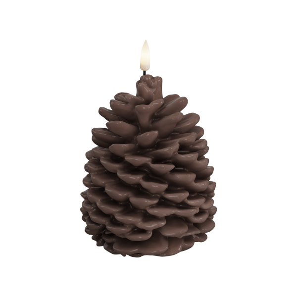 Bougie led pomme de pin marron
