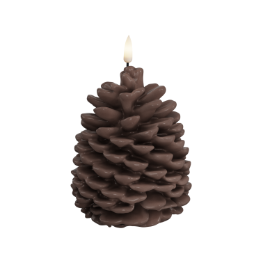 Bougie led pomme de pin marron