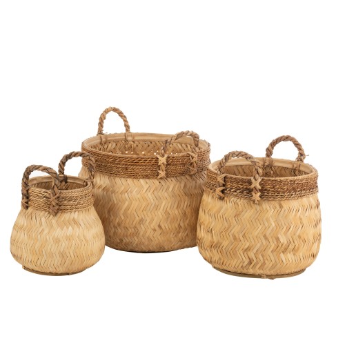Set de 3 paniers en rotin