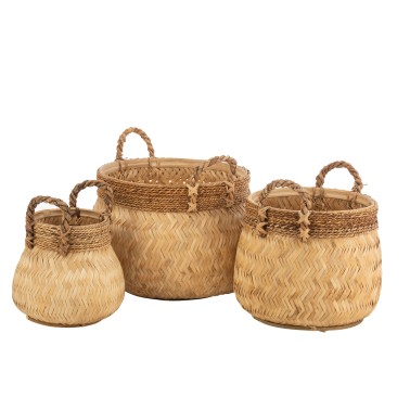 Set de 3 paniers en rotin
